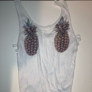 Pink bodysuit pineapples pink